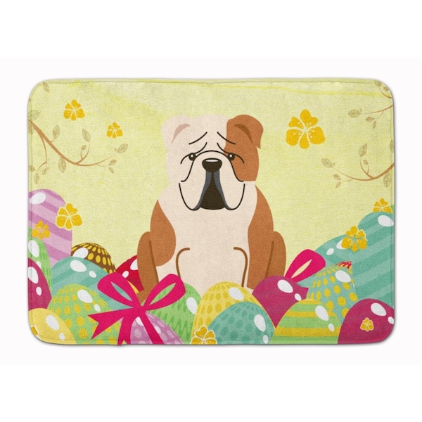 Carolines Treasures Easter Eggs English Bulldog Fawn White Machine Washable Memory Foam Mat BB6125RUG - main